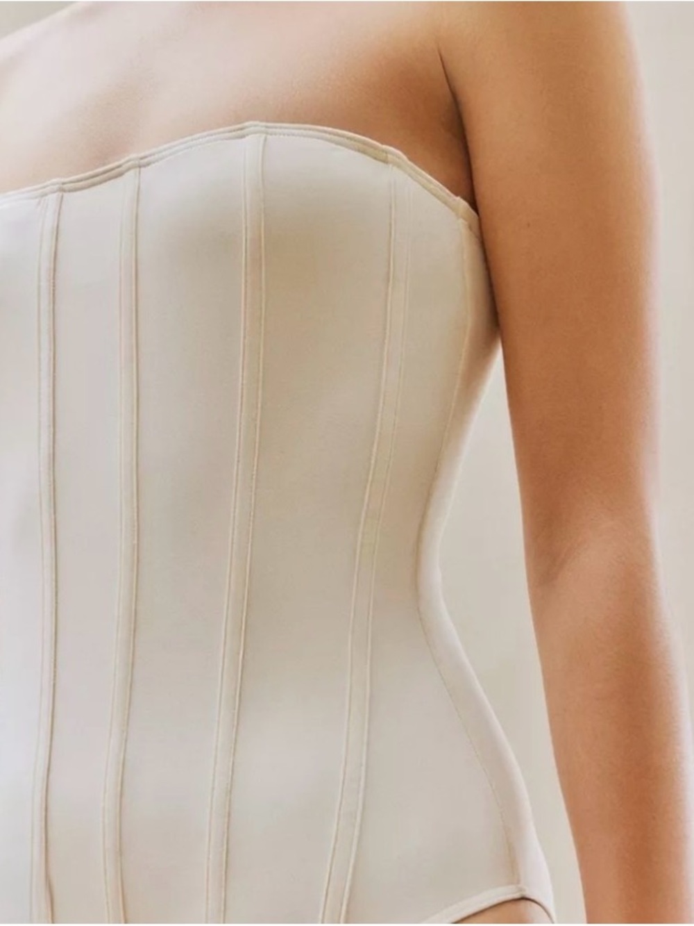 Zara Corset One-Piece Swim - White